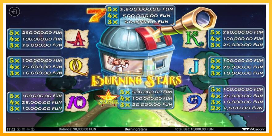 Máquina de jogos Burning Stars - chance de ganhar dinheiro, foto 3