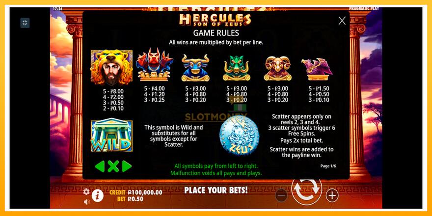 Máquina de jogos Hercules Son of Zeus - chance de ganhar dinheiro, foto 3