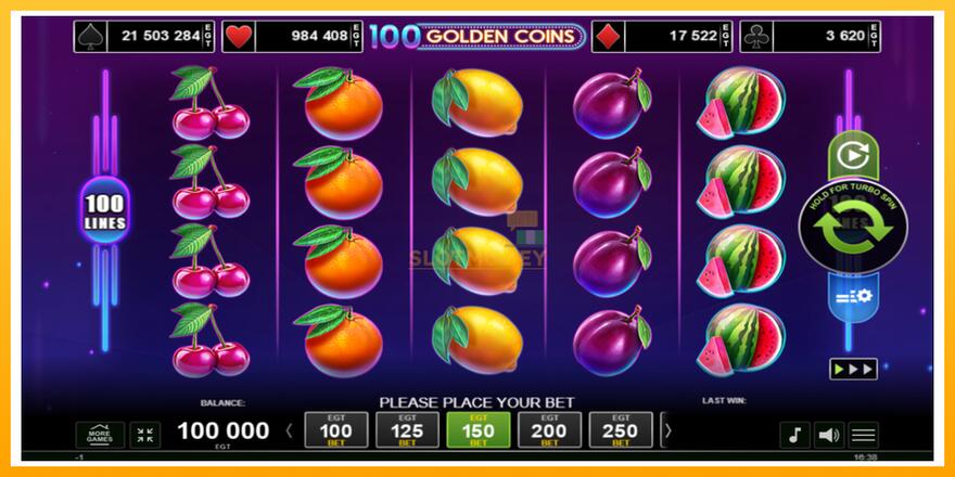 Máquina de jogos 100 Golden Coins - chance de ganhar dinheiro, foto 1