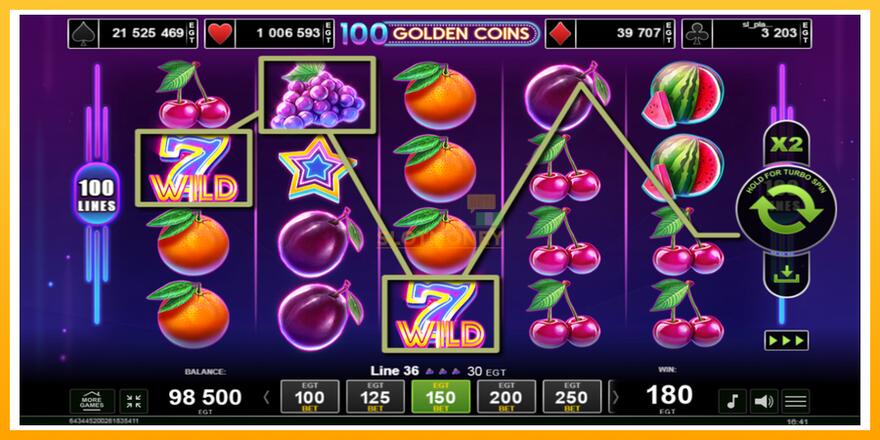 Máquina de jogos 100 Golden Coins - chance de ganhar dinheiro, foto 3