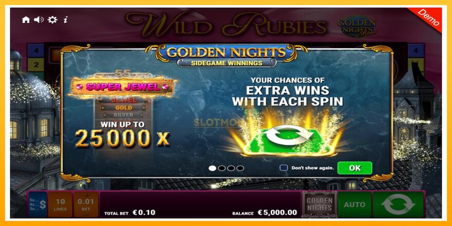 Máquina de jogos Wild Rubies Golden Nights - chance de ganhar dinheiro, foto 1