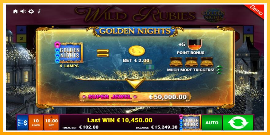 Máquina de jogos Wild Rubies Golden Nights - chance de ganhar dinheiro, foto 5