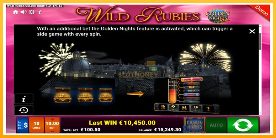 Máquina de jogos Wild Rubies Golden Nights - chance de ganhar dinheiro, foto 6