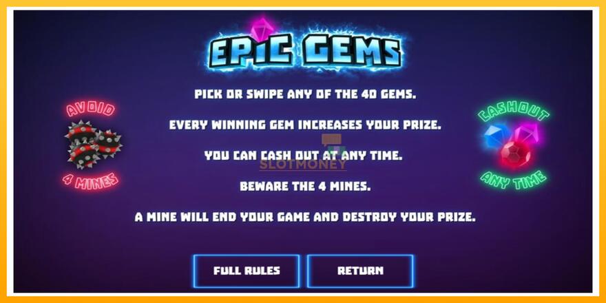 Máquina de jogos Epic Gems - chance de ganhar dinheiro, foto 3