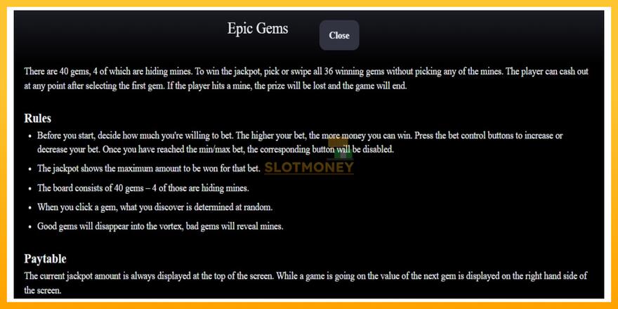 Máquina de jogos Epic Gems - chance de ganhar dinheiro, foto 4
