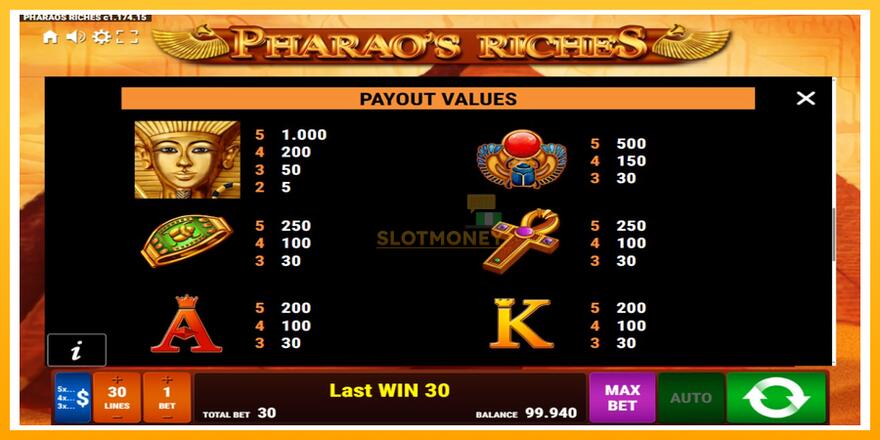 Máquina de jogos Pharaos Riches - chance de ganhar dinheiro, foto 7