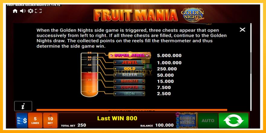 Máquina de jogos Fruit Mania Golden Nights - chance de ganhar dinheiro, foto 6