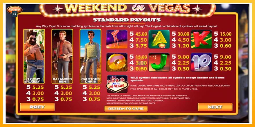 Máquina de jogos Weekend In Vegas - chance de ganhar dinheiro, foto 6