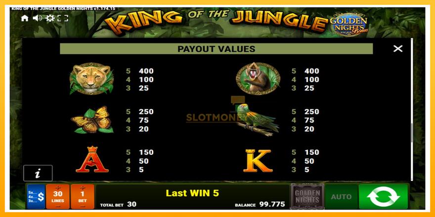 Máquina de jogos King of the Jungle Golden Nights - chance de ganhar dinheiro, foto 7