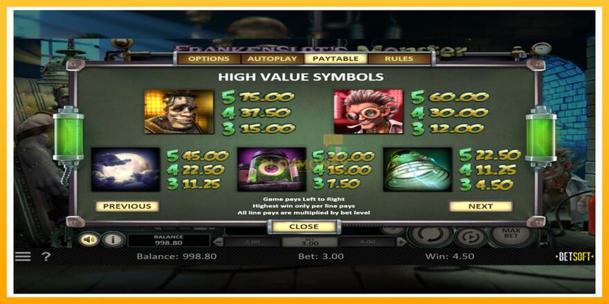 Máquina de jogos Frankenslots Monster - chance de ganhar dinheiro, foto 6