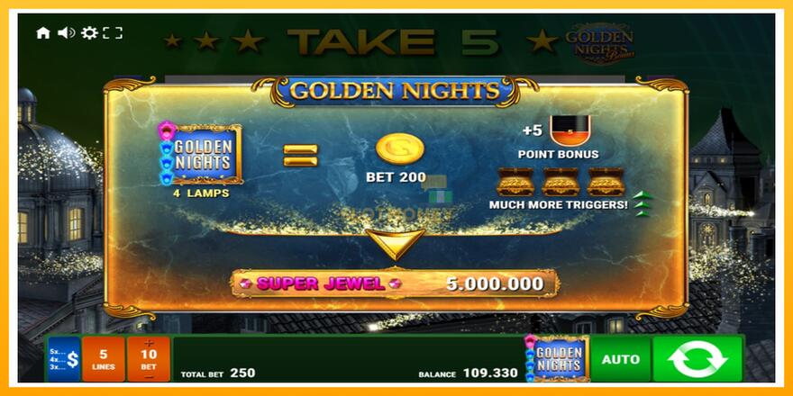 Máquina de jogos Take 5 Golden Nights - chance de ganhar dinheiro, foto 6