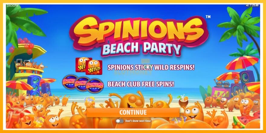 Máquina de jogos Spinions Beach Party - chance de ganhar dinheiro, foto 1