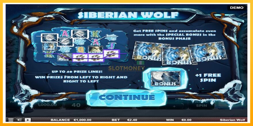 Máquina de jogos Siberian Wolf - chance de ganhar dinheiro, foto 1