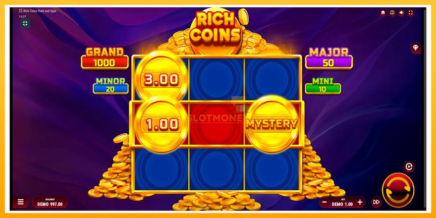 Máquina de jogos Rich Coins Hold and Spin - chance de ganhar dinheiro, foto 2