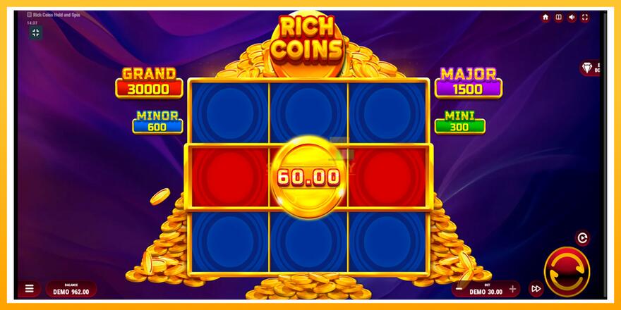 Máquina de jogos Rich Coins Hold and Spin - chance de ganhar dinheiro, foto 3