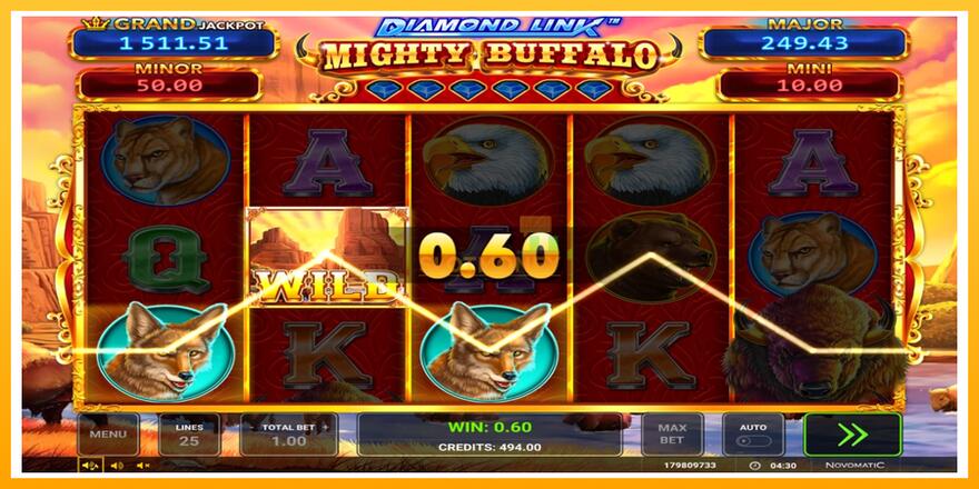 Máquina de jogos Diamond Link Mighty Buffalo - chance de ganhar dinheiro, foto 2