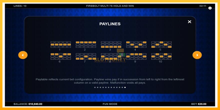 Máquina de jogos Firebolt Multi 7s Hold and Win - chance de ganhar dinheiro, foto 7
