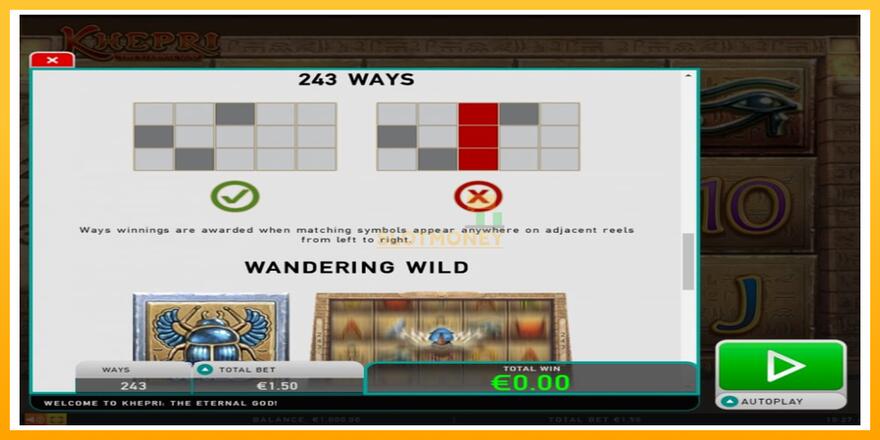 Máquina de jogos Khepri The Eternal God - chance de ganhar dinheiro, foto 7