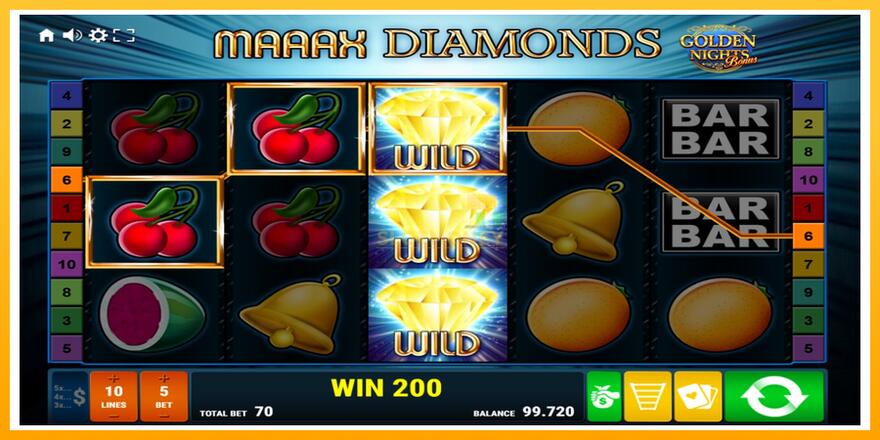 Máquina de jogos Maaax Diamonds Golden Nights - chance de ganhar dinheiro, foto 3