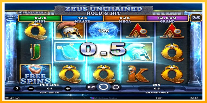 Máquina de jogos Zeus Unchained - Hold & Hit - chance de ganhar dinheiro, foto 3