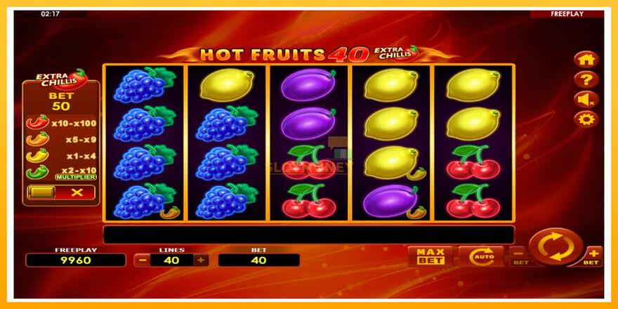 Máquina de jogos Hot Fruits 40 Extra Chillis - chance de ganhar dinheiro, foto 2