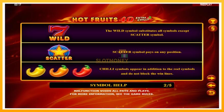 Máquina de jogos Hot Fruits 40 Extra Chillis - chance de ganhar dinheiro, foto 5