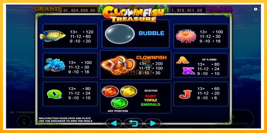 Máquina de jogos Clown Fish Treasure - chance de ganhar dinheiro, foto 5