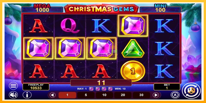 Máquina de jogos Christmas Gems Hold & Win - chance de ganhar dinheiro, foto 4