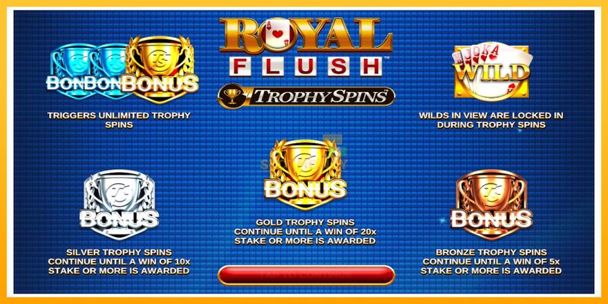 Máquina de jogos Royal Flush Trophy Spins - chance de ganhar dinheiro, foto 3