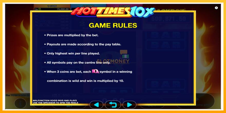 Máquina de jogos Hot Times 10x - chance de ganhar dinheiro, foto 6