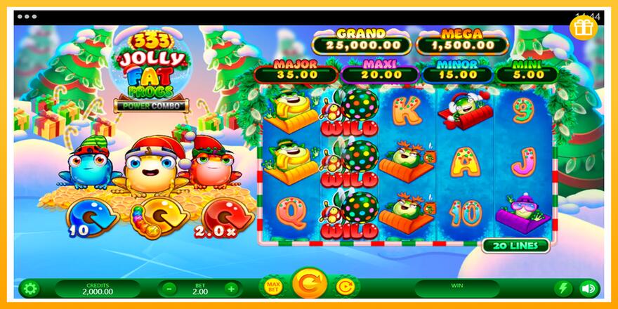 Máquina de jogos 333 Jolly Fat Frogs Power Combo - chance de ganhar dinheiro, foto 1