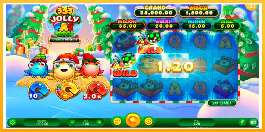 Máquina de jogos 333 Jolly Fat Frogs Power Combo - chance de ganhar dinheiro, foto 4