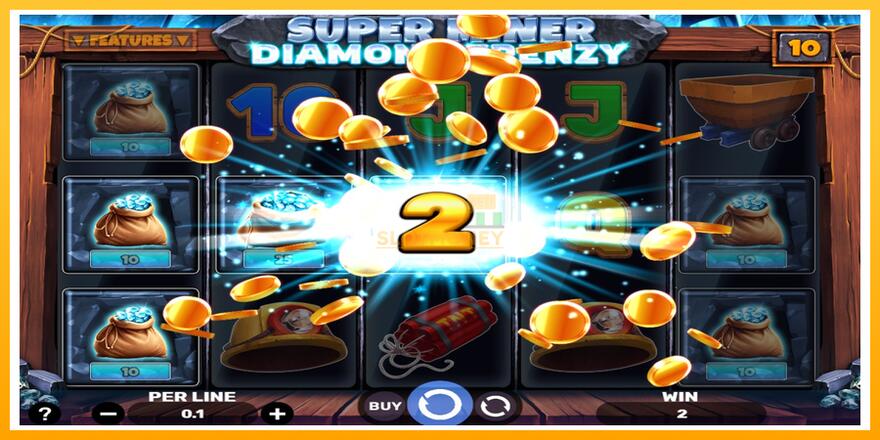 Máquina de jogos Super Miner - Diamond Frenzy - chance de ganhar dinheiro, foto 3