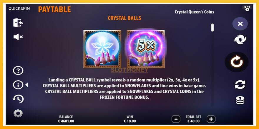 Máquina de jogos Crystal Queens Coins - chance de ganhar dinheiro, foto 6