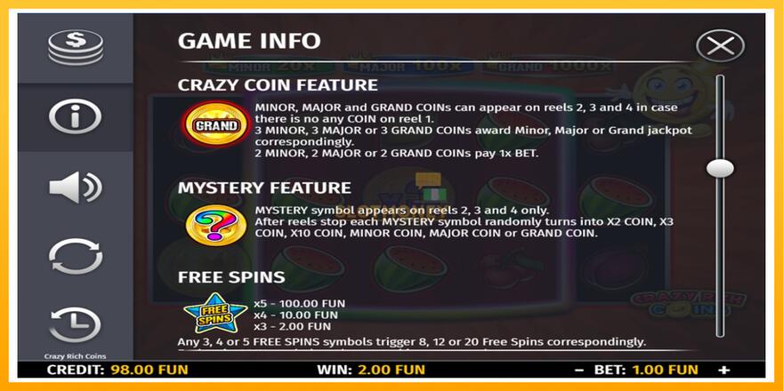 Máquina de jogos Crazy Rich Coins - chance de ganhar dinheiro, foto 5