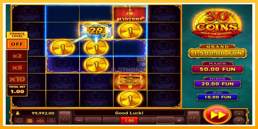 Máquina de jogos 30 Coins Halloween Jackpots - chance de ganhar dinheiro, foto 2