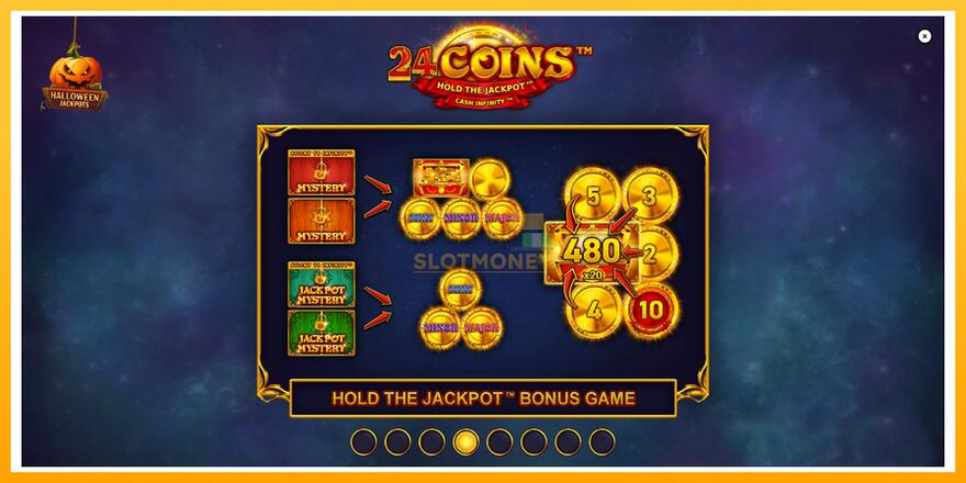 Máquina de jogos 24 Coins Halloween Jackpots - chance de ganhar dinheiro, foto 1