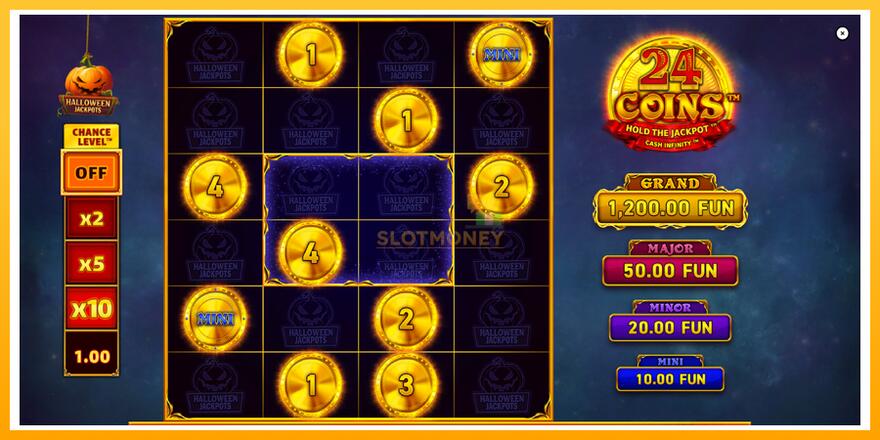 Máquina de jogos 24 Coins Halloween Jackpots - chance de ganhar dinheiro, foto 2