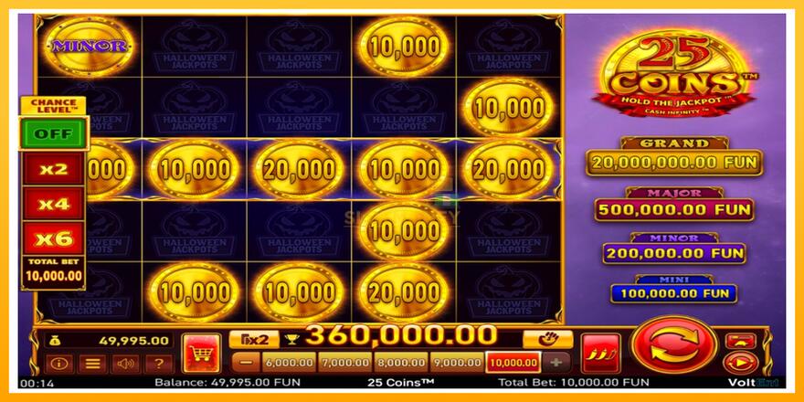 Máquina de jogos 25 Coins Halloween Jackpots - chance de ganhar dinheiro, foto 3