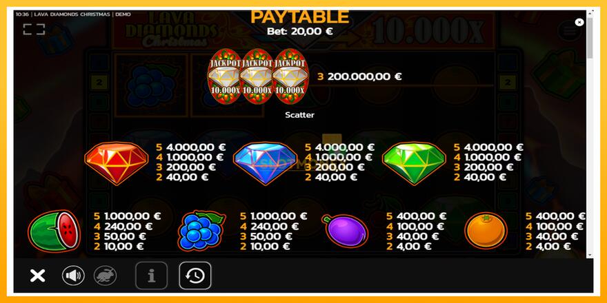 Máquina de jogos Lava Diamonds Christmas - chance de ganhar dinheiro, foto 5