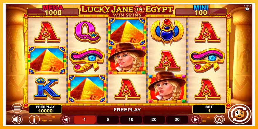 Máquina de jogos Lucky Jane in Egypt Win Spins - chance de ganhar dinheiro, foto 1