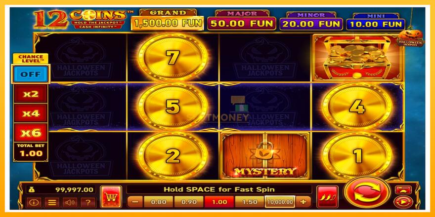 Máquina de jogos 12 Coins Grand Gold Edition Halloween Jackpots - chance de ganhar dinheiro, foto 2