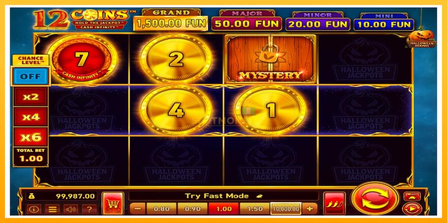 Máquina de jogos 12 Coins Grand Gold Edition Halloween Jackpots - chance de ganhar dinheiro, foto 3