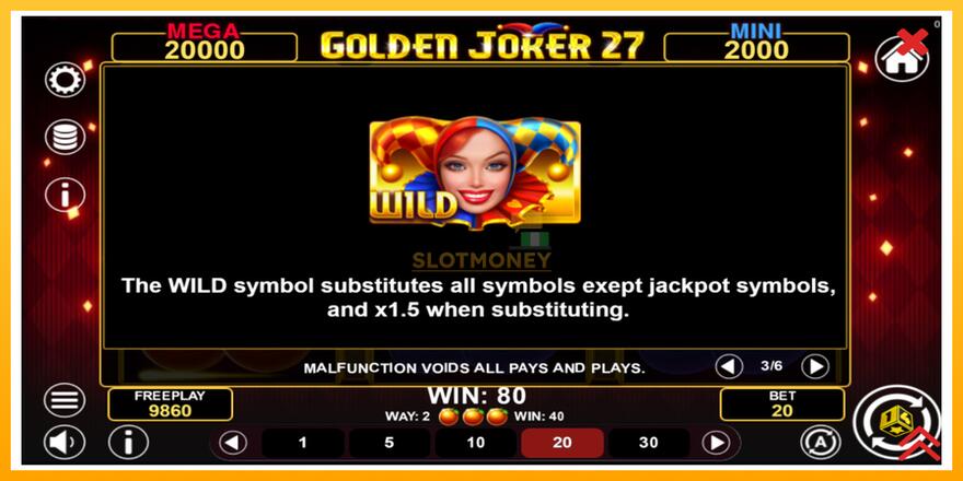 Máquina de jogos Golden Joker 27 Hold & Win - chance de ganhar dinheiro, foto 7