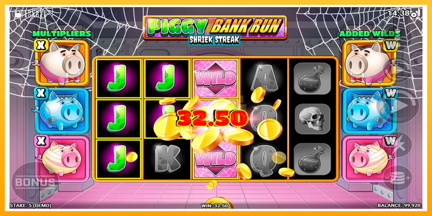 Máquina de jogos Piggy Bank Run - Shriek Streak - chance de ganhar dinheiro, foto 3