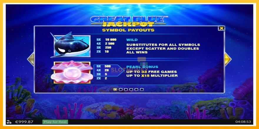 Máquina de jogos Great Blue Jackpot - chance de ganhar dinheiro, foto 4