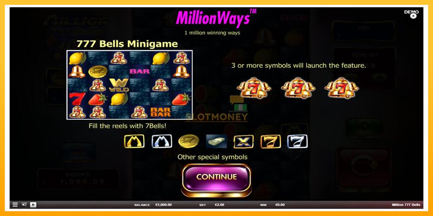 Máquina de jogos Million 777 Bells - chance de ganhar dinheiro, foto 1