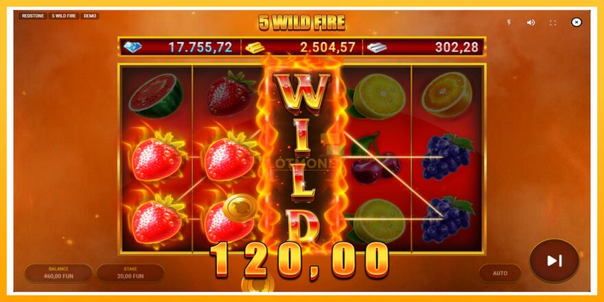 Máquina de jogos 5 Wild Fire - chance de ganhar dinheiro, foto 4