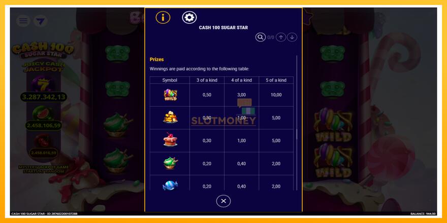 Máquina de jogos Cash 100 Sugar Star - chance de ganhar dinheiro, foto 6