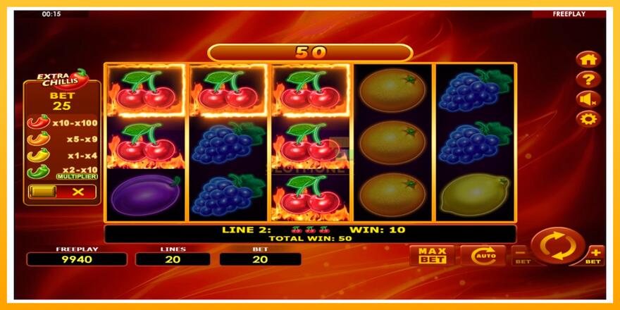 Máquina de jogos Hot Fruits 20 Extra Chillis - chance de ganhar dinheiro, foto 3